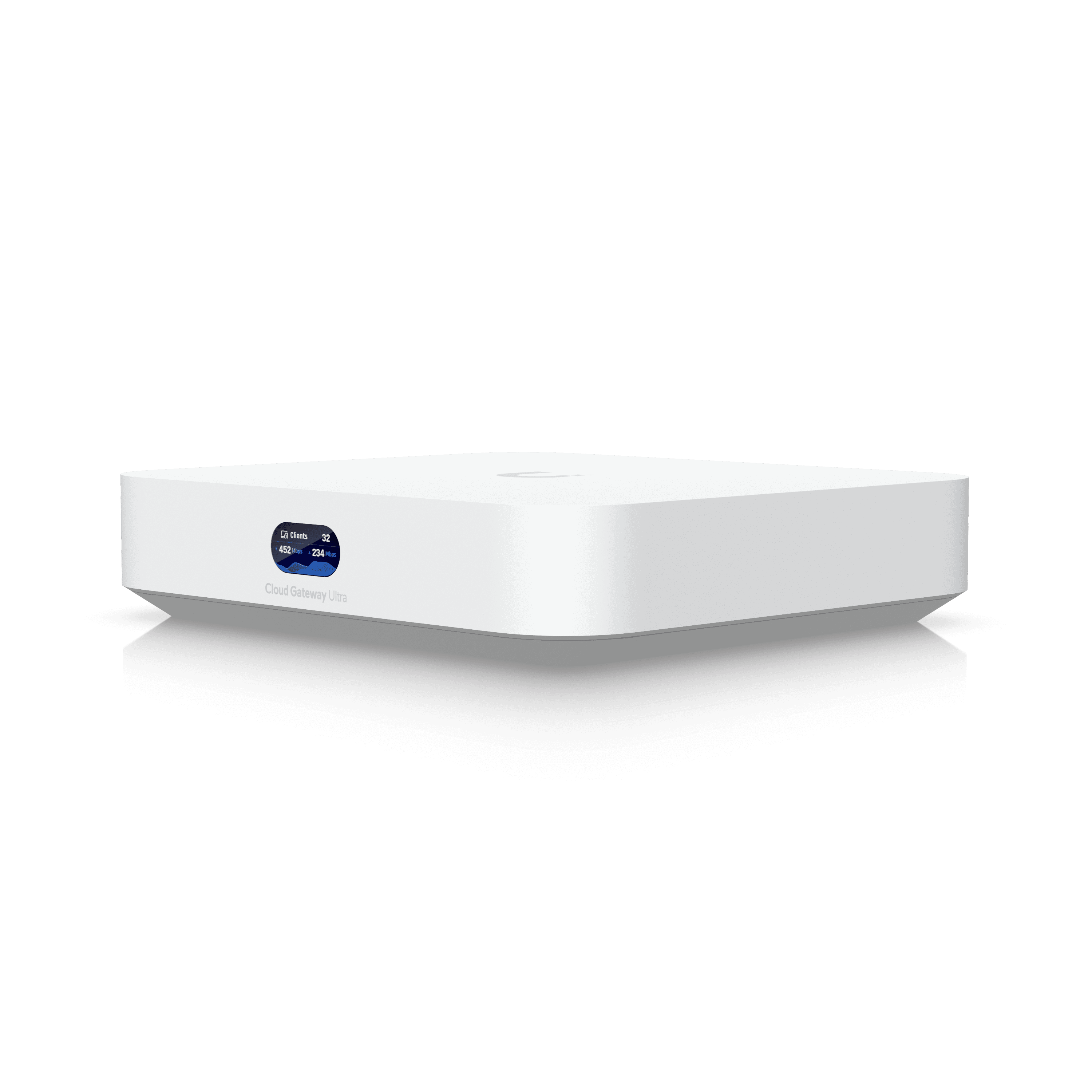 Vista frontal limpia de Ubiquiti Cloud Gateway Ultra