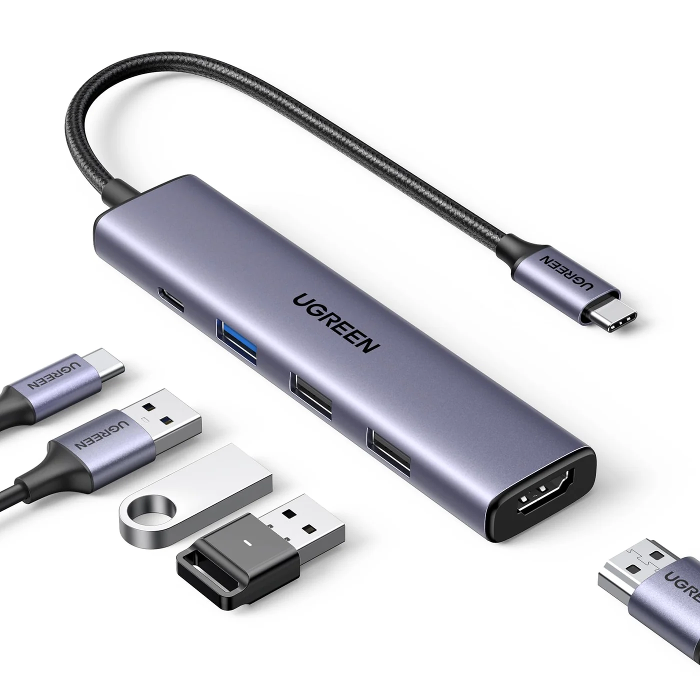 Vista oficial del hub USB‑C UGREEN Revodok 105, referencia 15495