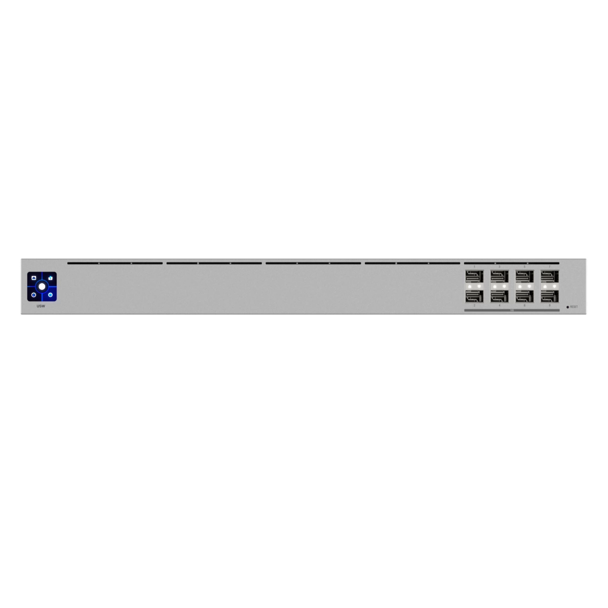 Vista frontal limpia del Ubiquiti Switch Aggregation USW-Aggregation