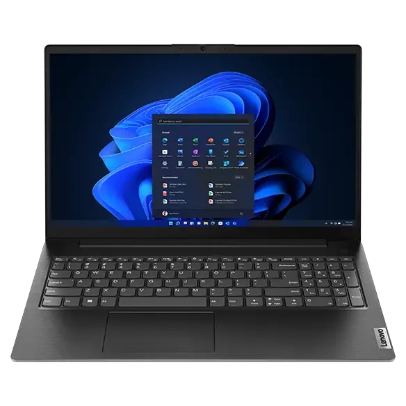 Vista frontal referencial de laptop Lenovo V15