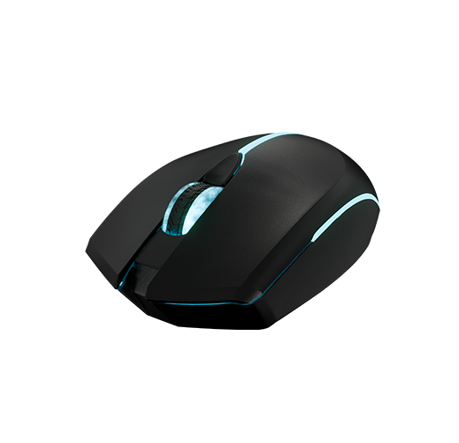Vista angular oficial del mouse inalámbrico LED Xtech XTM-318
